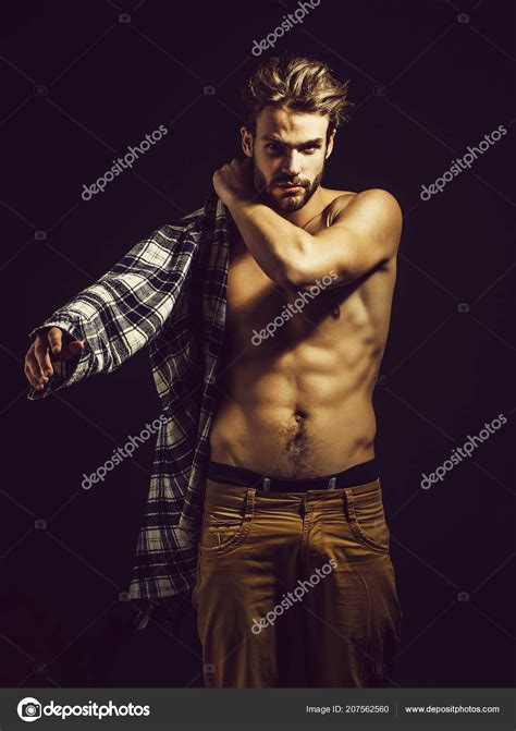 Sexy Naked Man Wear Shirt Stock Photo By Tverdohlib