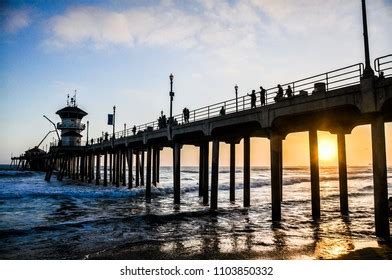 Huntington Beach Pier Sunset Stock Photo Shutterstock