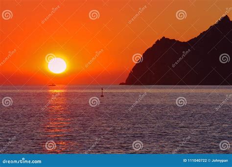 Sunset on the Sea, Vernazza. Stock Photo - Image of wave, beach: 111040722