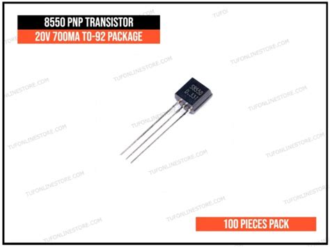 8550 PNP General Purpose Transistor 20V 700mA TO 92 Package TCD8550D