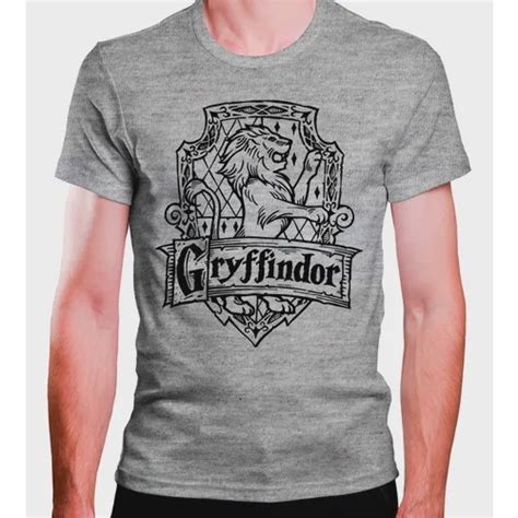 Camiseta Masculina Cinza Gryffindor Harry Potter Bras O Submarino