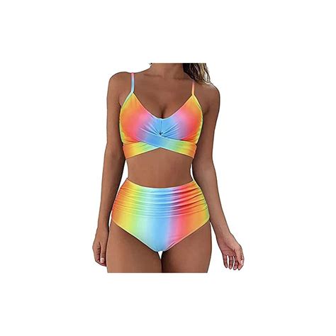 SamMoSon Tie Dye Costumi Da Bagno Donna Bikini Vita Alta Push Up Curvy