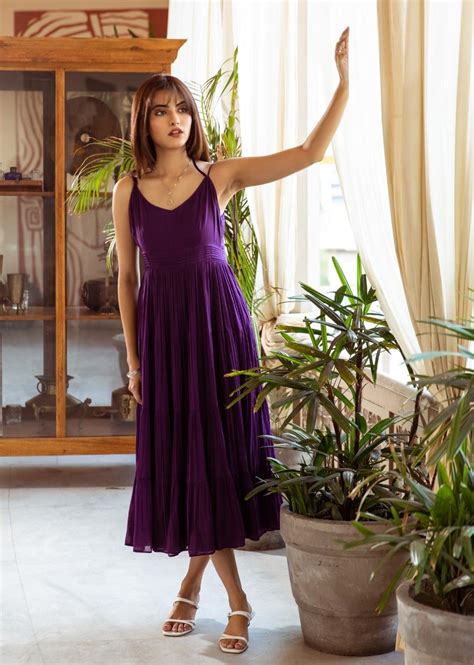 Purple Halter Neck Dress