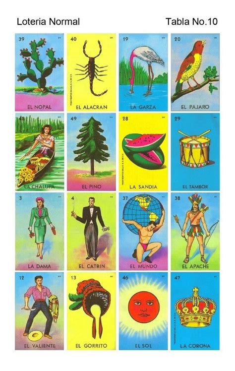 Mexican Loteria Cards Six Pages Of Different Cards Printable Digital