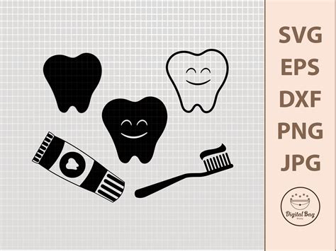 Dental Svg Toothbrush Svg Toothpaste Svg Bathroom Svg Tooth Svg