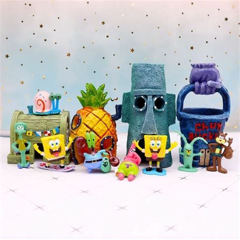 Conjunto De Miniaturas Fenda Do Bikini Bob Esponja