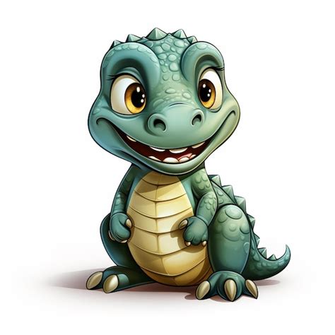 Un Mignon Dessin Anim De Crocodile Isol Sur Fond Blanc Illustration