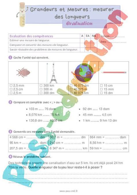 Mesurer des longueurs Évaluation de grandeurs et mesures pour le cm2