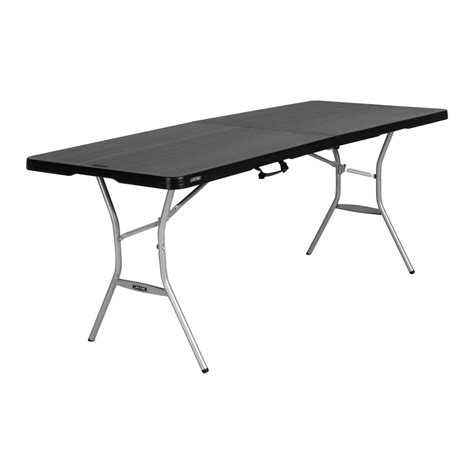 Lifetime 6 ft. Black Resin Fold-in-Half Folding Table-80867 - The Home Depot