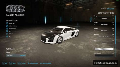 Audi R8 Alpil RSR Farming Simulator 22 Mod LS22 Mod FS22 Mod