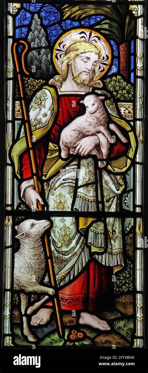 Stained Glass Window Depicting Christ The Good Shepherd St George S