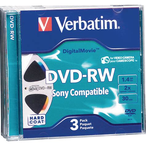 Verbatim Mini DVD-RW 1.4GB, 2x, DigitalMovie in Jewel Case 95415