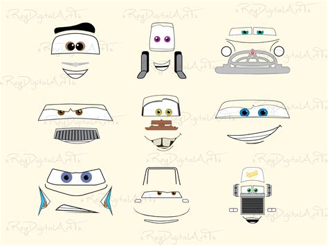 Cars Face Svg, Lightning Mcqueen Svg, Cars Svg Files for Cricut, Cars ...