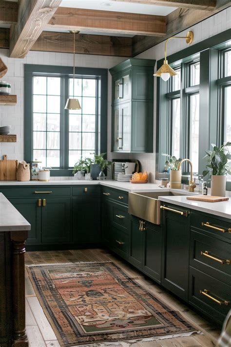 50 Kitchens With Green Cabinets And Wood Accents