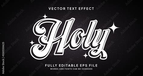 Editable White text effect with black background Stock Vector | Adobe Stock