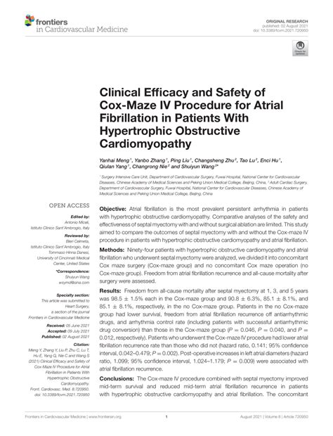 clinical efficacy  safety   maze iv procedure  atrial