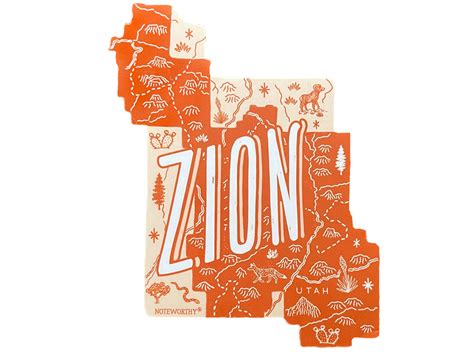 Zion National Park Sticker Noteworthy Paper And Press