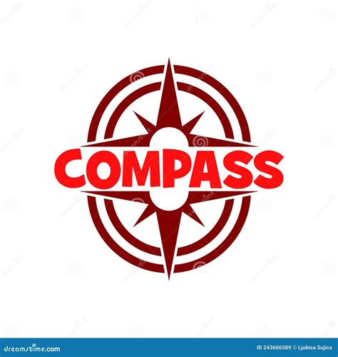 Compass Word Compass Icon Isolated On White Background Stock Illustration Illustration Of