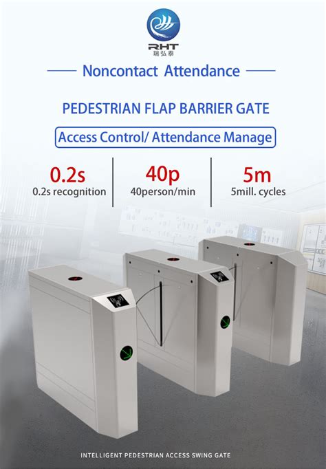 Exit Optical Flap Turnstile Gate Barrier Sus304 Retractable Acrylic