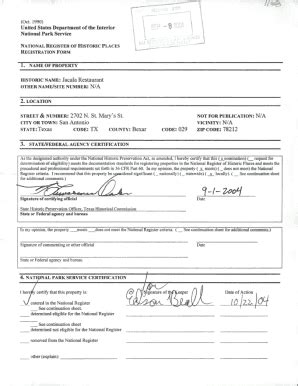 Fillable Online Nps Form Oct United States