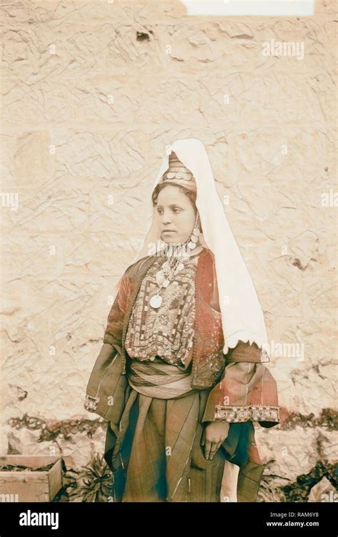 Costumes, characters, etc. Bethlehem woman. a Palestinian woman from ...