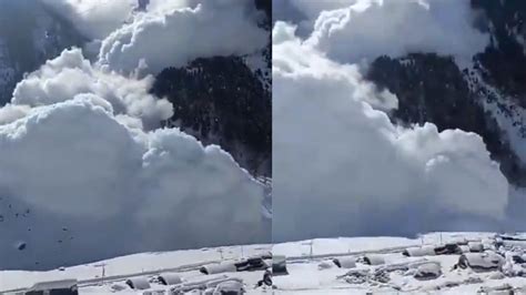 Heavy Avalanche In Sonamarg Kashmir See Flood Of Snow In Video