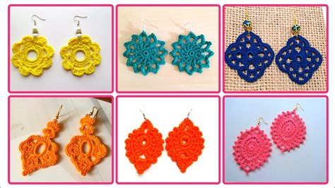 How To Make Crochet Earrings Cute Flower Earrings Youtube