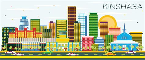 Kinshasa Skyline with Color Buildings and Blue Sky. 15707757 Vector Art ...