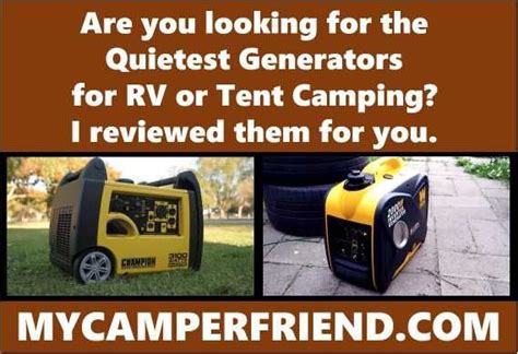 Quietest Generator For Rv Camping Camping Advice Camping Wisconsin