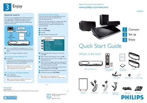 Philips Syst Me Home Cin Ma Dvd Guide De Mise En Route Eng