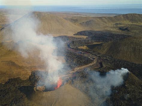 Aerial View Of A Beautiful Landscape In Wintertime In Iceland View Of