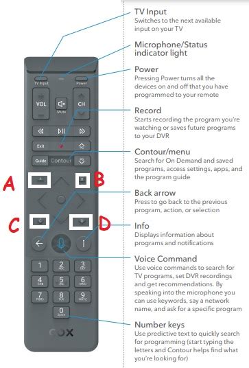 Cox Contour Remote: Codes And Programming Instructions