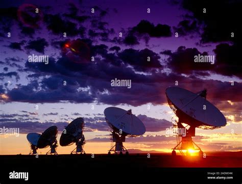 Very Large Array Antennae Sunset View Of Several Dish Antennae Which