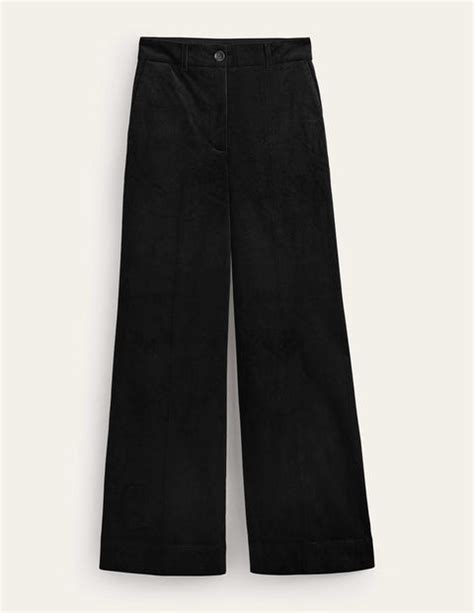 Wide Leg Corduroy Pants Black Boden Us