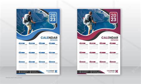 Premium Vector | 2023 marketing wall calendar template