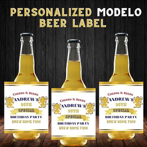 Printable Personalized Beer Bottle Label 100 Editable Text Any Name And Age Custom Birthday