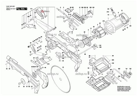 Запчасти для торцовочной пилы Bosch GTM 12 JL деталировка 1 (3601M15001 ...