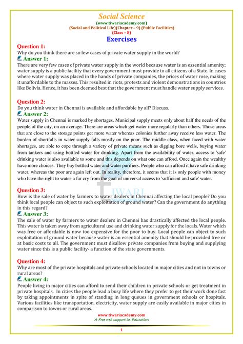 NCERT Solutions For Class 8 Social Science Civics Chapter 9 In PDF