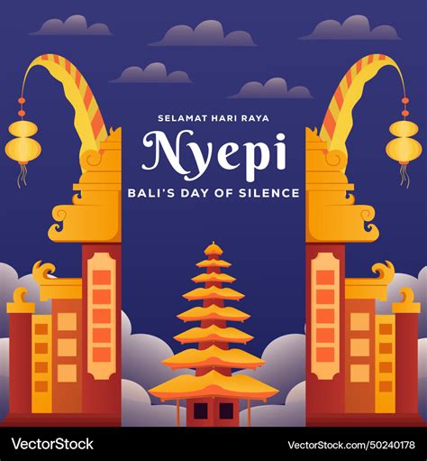 Nyepi Balis Day Of Silence Design Royalty Free Vector Image