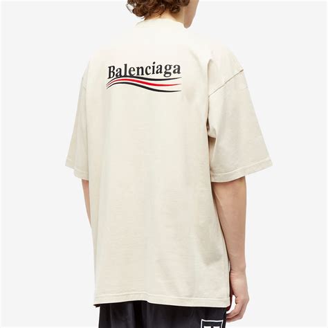 Balenciaga Political Campaign T Shirt Light Beige And White End Us