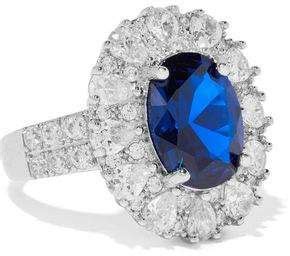 Kenneth Jay Lane Cz By Silver Tone Crystal Ring Crystal Rings Ring