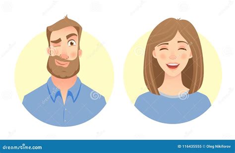 Male And Female Face Stock Vector Illustration Of Manager