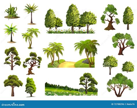 Árboles Bosque De La Naturaleza Ilustración del Vector Ilustración