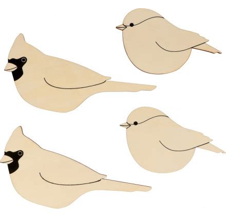 Lot De Silhouettes En Bois Artemio Christmas Berries Oiseaux La