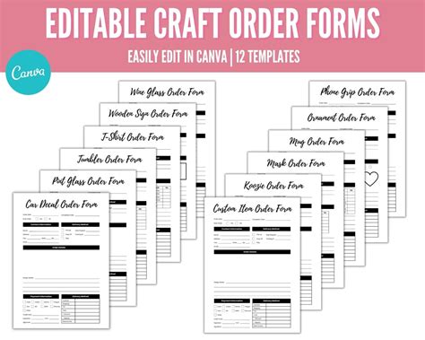 Editable Craft Order Form Templates, Order Forms for Craft Business ... 