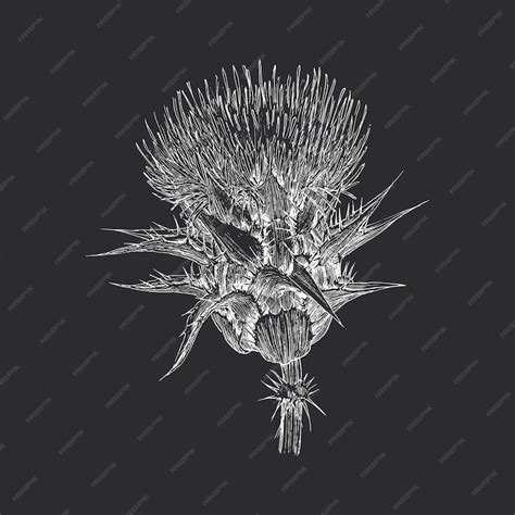 Premium Vector | Thistle herb sketch in vector design element botanical ...