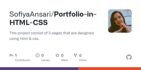 GitHub - SofiyaAnsari/Portfolio-in-HTML-CSS: This project consist of 3 ...