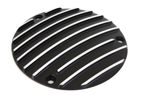 Finned Derby Cover Black Harley Cone Shovel Evolution Evo Softail Fxr