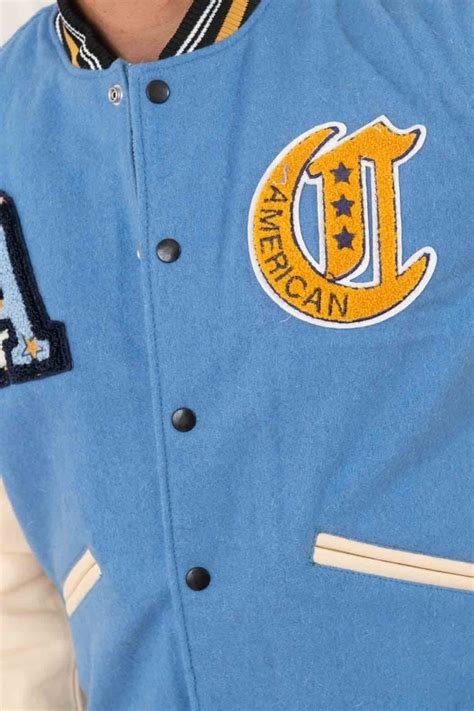 Chaqueta Mixto American College Ac Sky Blue Beige City Piel Es