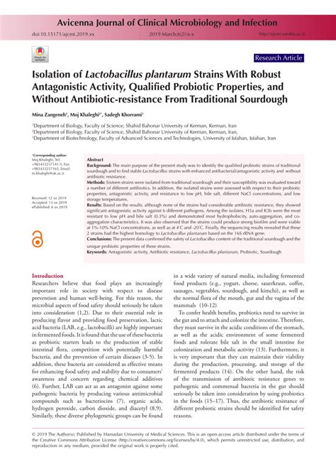 Pdf Isolation Of Lactobacillus Plantarum Strains With Robust